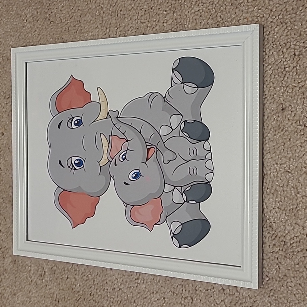 Framed nursery decor elephants